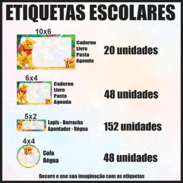 Imagem de Etiqueta Adesiva Escolar em Vinil Tema Personagem Diversos - Dekal Dec