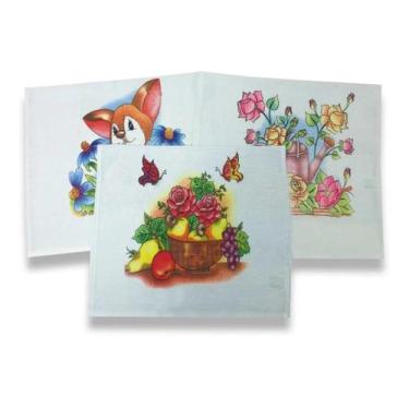 Imagem de Pano De Prato Bainha Extra Estampado 68X49 - 50 Unidades - Têxtil Caba