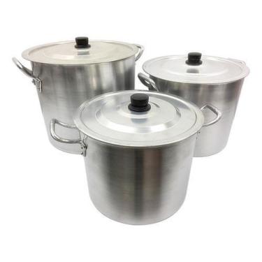 Imagem de Jogo Caldeirão Grande Caçarola Feijoada 26Cm 28Cm 30Cm Só Hj - Alumilu