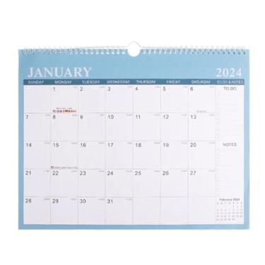 Imagem de ZABEES Calendário de parede 2023-2024 criativo para virar página simples calendário permanente decoração de escritório ornamentos de casa agenda pessoal diário calendário