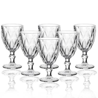Imagem de Original Line Conjunto de 6 Taças Diamante, Vidro Transparente, 340ml, 16.5cm Altura, Para Água, Vinho e Suco, Design Lapidado