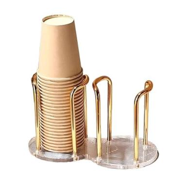 Imagem de Suporte Porta Copos Descartaveis Autoadesivo Sem Furos Grande Capacidade Organizador Decorativo Parede(Porta Copos Simples Duplo - Do)