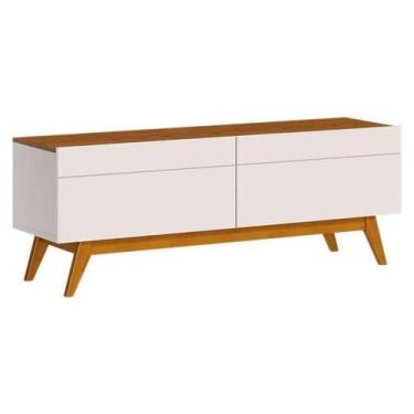 Imagem de Rack Bancada Classic 2 Gavetas Off White Freijó Touch - Imcal - IMCAL 