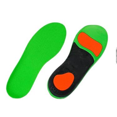 Imagem de Palmilha Ortopédica de Gel Anatômica, Verde, Espuma de Memória, Tamanho M 39-41, Absorção de Impacto, Unissex, 28.5x9.8x3.5cm