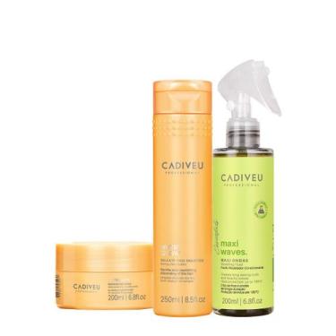 Imagem de Kit Cadiveu Professional Nutri Glow Shampoo Máscara e Maxi Ondas (3 pr