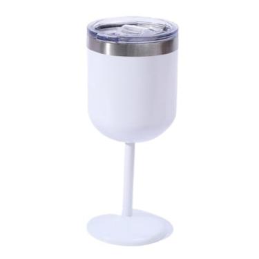 Imagem de Taça de Vinho Térmica Taça Copo Térmico De Aço Inoxidável Taças para Festa 510ml Base antiderrapante(Branco)