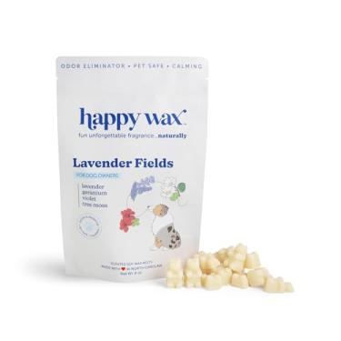 Imagem de Happy Wax A cera perfumada Lavender Fields derrete para donos de cães – Eliminação de odores, calmante, segura para animais de estimação, não tóxica, sem corante, perfeita para uso com aquecedores de