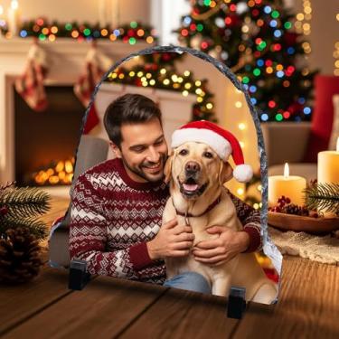 Imagem de ArtPix 3D Placa de ardósia personalizada de Natal, pedra de impressão de foto de Natal personalizada, presente de imagem personalizada para esposa, mulheres, família, ela, ele, placa de ardósia