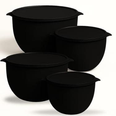 Imagem de 4 Potes Mantimentos Bpa Freezer, Microondas Organizador Preto