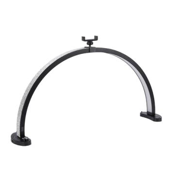 Imagem de Hyuduo Half Moon Light Eyelash Tech Lash Light Nail Tech Lamp Com Suporte para Telefone 28in 40W Temperatura de Cor Ajustável 3200K-5600K 10 Níveis de Brilho para Maquiagem Spa Salon (plugue