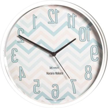 Imagem de Relógio Parede 26cm Anti-horário Branco Barber Herweg 660059