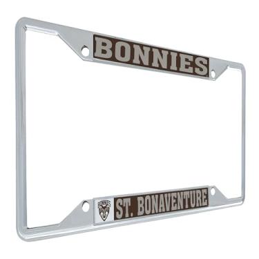 Imagem de Desert Cactus St. Bonaventure University Bonnies Bonas SBU Acessórios de carro Moldura de placa de licença de metal e suporte de etiqueta para frente ou traseira do carro (Mascote VB)