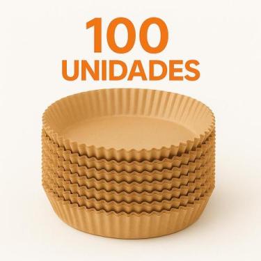Imagem de Forminhas Papel 16cm para Airfryer  Kit 100 Unidades  Assar Bolos + To