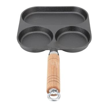 Imagem de Cryfokt Frigideira de Ovo de 3 Seções, Aquecimento Rápido, Panqueca Grossa para Cozinhar Em Casa, Ferro Fundido, café da manhã para Cozinha