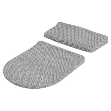 Imagem de Generic Conjunto de protetoras para tampa de vaso sanitário da caixa acoplada, laváveis, decorativas e de Substitui o protetor, Cinza Claro