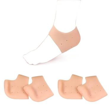 Imagem de JHTSOLE 2 Pares de Protetores de Calcanhar em Gel, Palmilhas para Fascite Plantar Alívio da Dor, Almofadas de Gel para Calcanhar para Esporão Ósseo, Tendinite de Aquiles e Mais