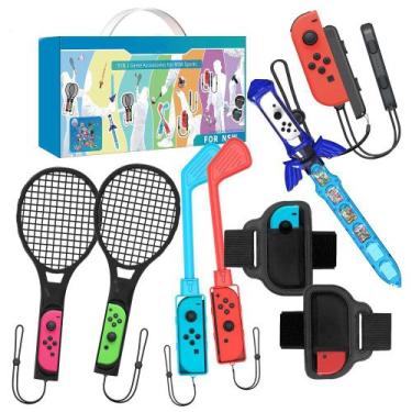 Imagem de Kit Acessórios Esporte Para Nintendo Switch/Oled 9 em 1 - Raquete Espa