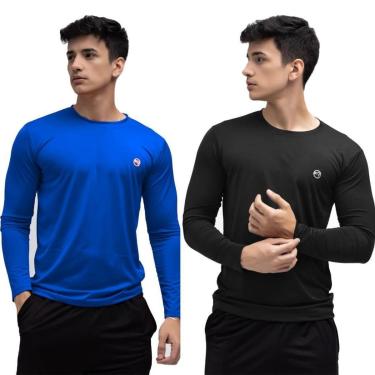 Imagem de Kit 2 Camisa Térmica Uv50+ Masculina Segunda Pele Proteção Solar-Masculino