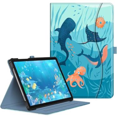Imagem de Fintie Capa para Samsung Galaxy Tab A9 Plus/A9+ 5G 11 polegadas modelo 2023 (SM-X210/X216/X218), suporte inteligente de visualização multiângulo com bolso despertar/hibernar automaticamente, oceano