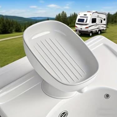 Imagem de [Suporte de sabão 2 em 1] Suporte de sabonete de banheiro 2 em 1 | Armazenamento duplo para sabonetes redondos, quadrados e grandes com base de ventosa, sem cheiro - embalagem multicolorida