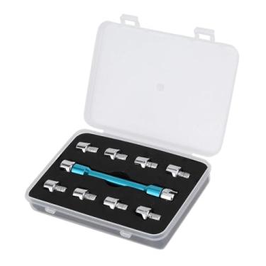 Imagem de Mqetly Chave de raio para motocicleta, compatível com a maioria rodas de 93 mm/3,7 polegadas. Jogo de chaves de raio robustas de 5,0 a 6,8 mm, Azul