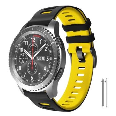 Imagem de GAFNED Para Gear S3 Frontier/Classic Galaxy Watch de 46 mm, pulseira de substituição de silicone macio de 22 mm para Gear S3 Frontier/S3 Classic/Galaxy Watch 3 de 45 mm/Ticwatch Pro S2/E2, One Size,