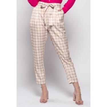 Imagem de Calça Bisô Clochard/Cenoura Estampada Bege-Feminino