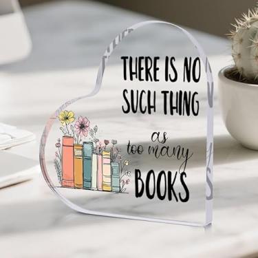 Imagem de Presentes inspiradores para amigos, mãe, irmã, menina, colega de trabalho, cristãs, placas e placas decorativas de acrílico de Natal, 9 x 8 cm acessórios de mesa de escritório decoração (livros)