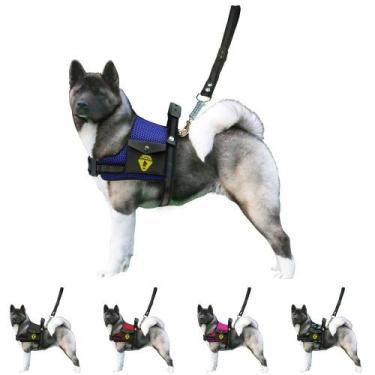 Imagem de Coleira De Cachorros Grandes Porte Peitoral Com Bolso Lateral + Guia C