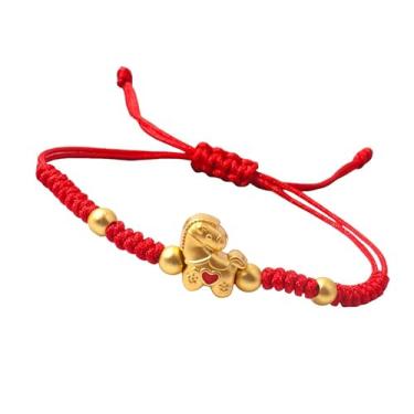 Imagem de Fuqimanman2020 Pulseira de cavalo de Ano Novo Chinês 2026 Fengshui Corda Vermelha Boa Sorte Pulseira de Pingente de Cavalo Dourado Proteção Amuleto Chinês, Medium, Zinco, Sem Pedra Preciosa