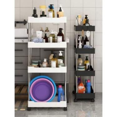 Imagem de Carrinho Auxiliar Organizador 4 Andares com Rodinhas – Multiuso para Casa, Oficina, Salão e Armazenamento de Objetos(ALEATORIO,P+M+G)