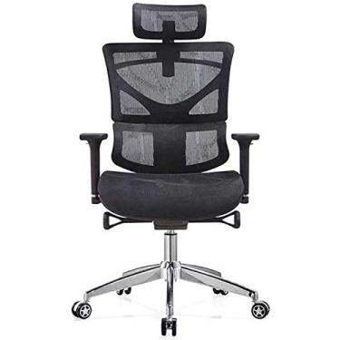 Imagem de pcagfaajmh Boss Cadeira de escritório cadeira de escritório, cadeira de jogos de computador confortável, sala de estudo com encosto ajustável cadeira giratória (cor: cinza) (preto)