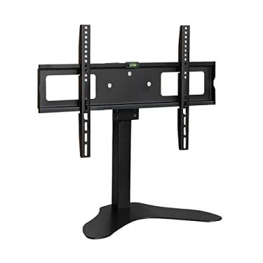 Imagem de Suporte de TV de mesa, altura ajustável, inclinação, base giratória para TV de mesa com base de metal para TVs LCD LED de tela plana de 32-55 polegadas