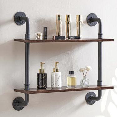 Imagem de pcagfaajmh Prateleiras flutuantes de banheiro com divisória aberta de 2/3 camadas, suporte de artigos diversos para decoração de casa e cozinha e escritório (100 x 25 x 65 cm) ()