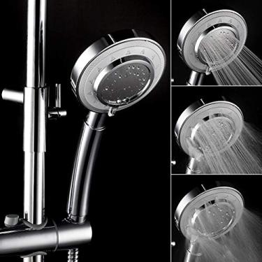 Imagem de AkosOL Chuveiro de banheiro de LED portátil 3 modelos de chuveiro de mão de água removível e lavável chuveiro de massagem de spa pressurizado com economia de água - padrão de spray Sh