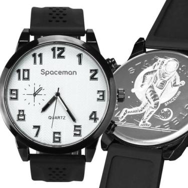 Imagem de Relogio aço inox qualidade premium silicone preto masculino original s