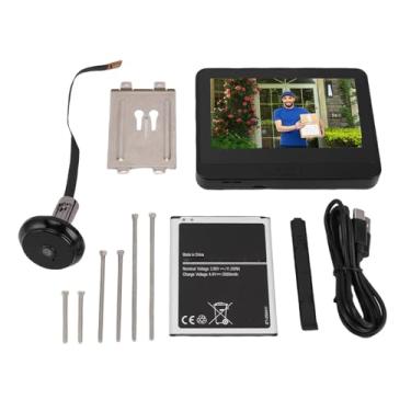 Imagem de FTVOGUE Câmera Olho Mágico, Campainha WiFi LCD de 4,3 Polegadas Com Vídeo HD 1080P, Detecção de Movimento, Conversa Bidirecional, Bateria de 5000mAh, para Segurança de Apartamento