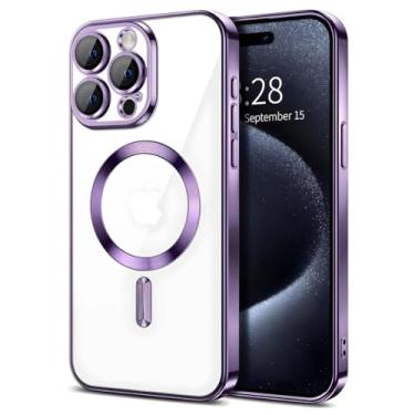 Imagem de Capa Capinha Magnética Anti Impacto Luxo Case Slim Proteção Total Lente Câmera Premium Para iPhone (Roxo, iPhone 17)