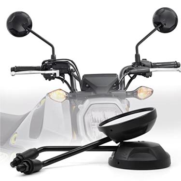 Imagem de Mokuo Espelhos retrovisores redondos tipo X com parafuso M8 M10, suporte de barra de alça apto para Honda Grom MSX125 2013-2022 CMX 300 500 Rebel 2017-2022 Monkey 125 espelhos de motocicleta pretos