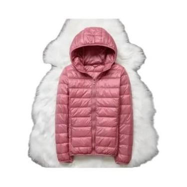 Imagem de Jaqueta Feminina De Inverno Ultraleve Fina De Pluma De Pato Branco Com
