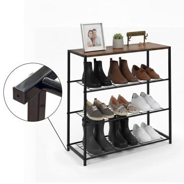 Imagem de Sapateira 4 Andares Organizador Prateleira Porta Objetos Sapatos Sandalia Quarto Sala