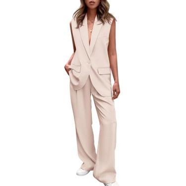 Imagem de Conjunto PRETTYGARDEN 2 Peças Colete Sem Mangas e Calça Pantalona XL