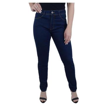 Imagem de Calça Feminina Lado Avesso Jeans Cigarrete Azul - L2481-Feminino