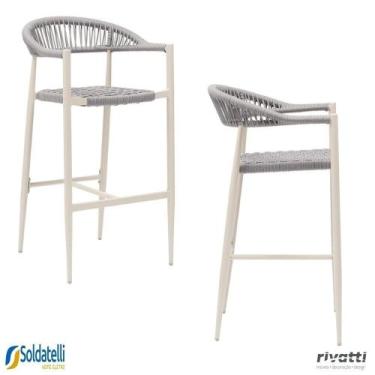 Imagem de Kit 2 Banquetas Outdoor Trancoso em Alumínio com Corda Náutica em Vári