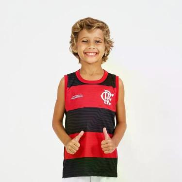 Imagem de Camisa Flamengo Infantil Regata Listrada Presença Oficial - Braziline,