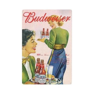 Imagem de Placa De Metal Retangular Vintage De Marca De Cerveja Para Decoração D