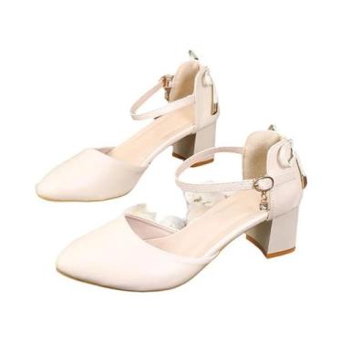 Imagem de Sapatos De Salto Alto Estilo Fada Primavera Verão Com Alça Fina, Laço 