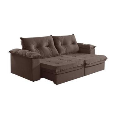 Imagem de Sofá 4 Lugares Retrátil E Reclinável Martins M-164 Veludo Marrom - MAR
