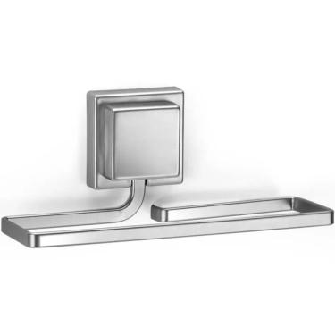 Imagem de Porta Toalha de Rosto Piatina Cromo Fosco para Banheiro com Design Moderno e Fácil Instalação Prata Arthi