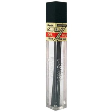 Imagem de Mina de Grafite Pentel Hi-Polymer Super 0.5 HB para Escrita Suave e Precisa com Alta Resistência e Durabilidade
